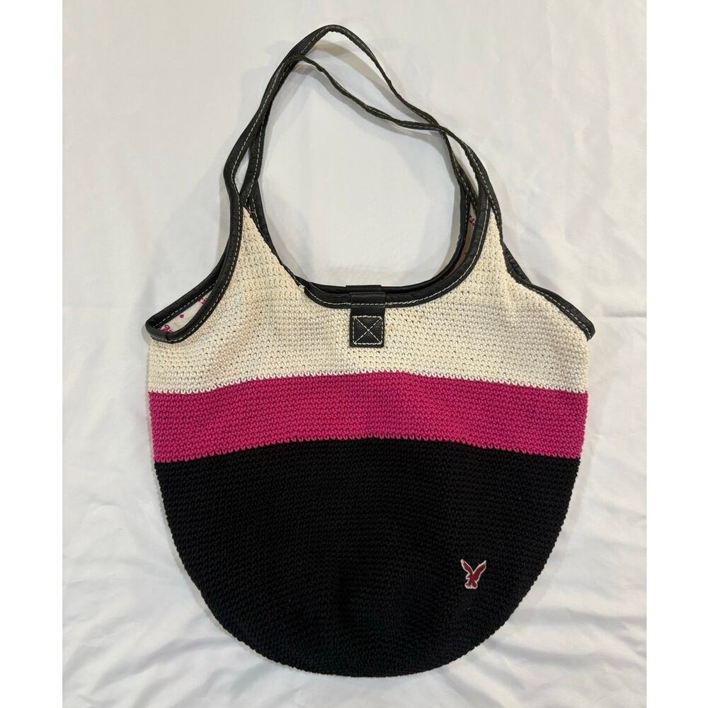 Vintage Y2K American Eagle Woven Hobo Bag